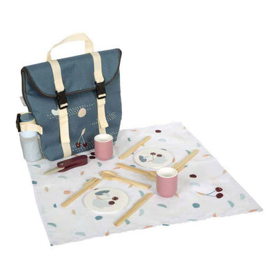 Piccollo - zaino con picnic in legno gustoso set di giochi, 14dlg.