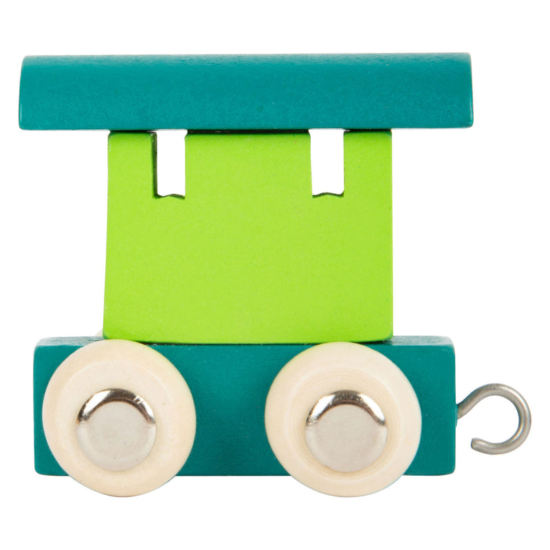 Small foot - Vagone con lettere in legno verde - 12 pezzi