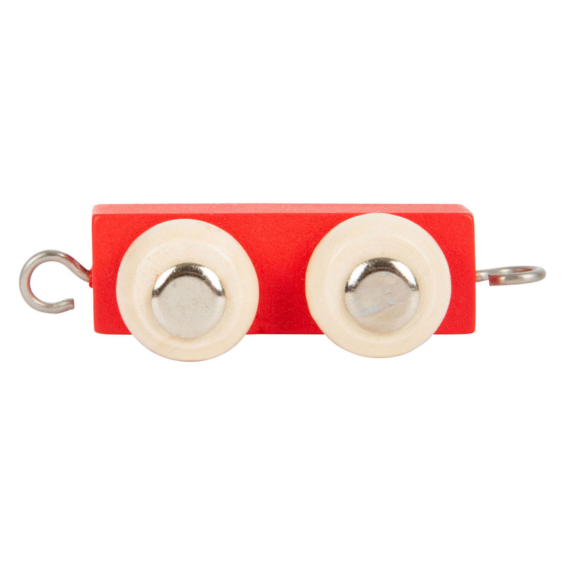 Small foot - houten lettertrein trailer rood - 12 stuks