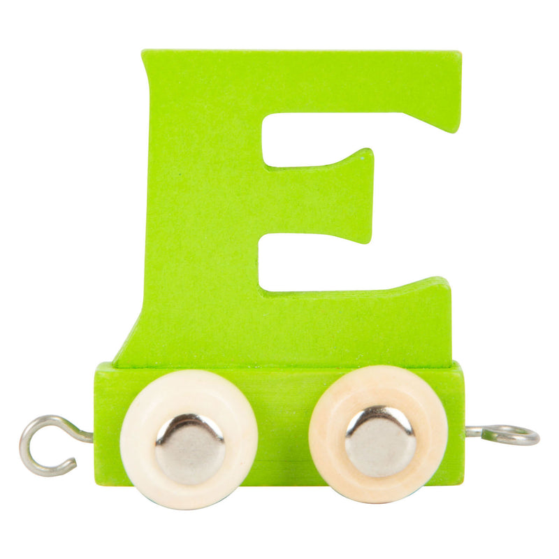 Piccole piede - Font in legno verde - E - 12 pezzi