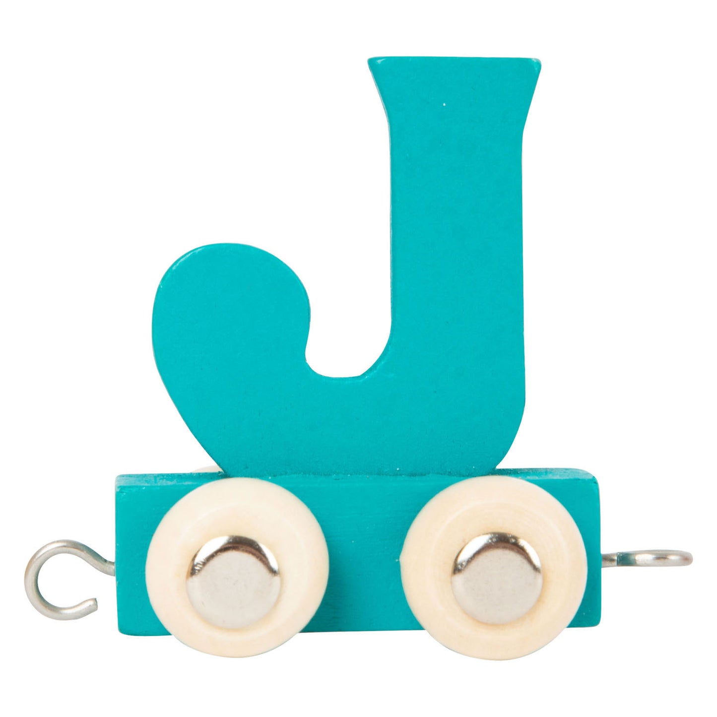 Small foot - houten lettertrein blauw - j - 12 stuks