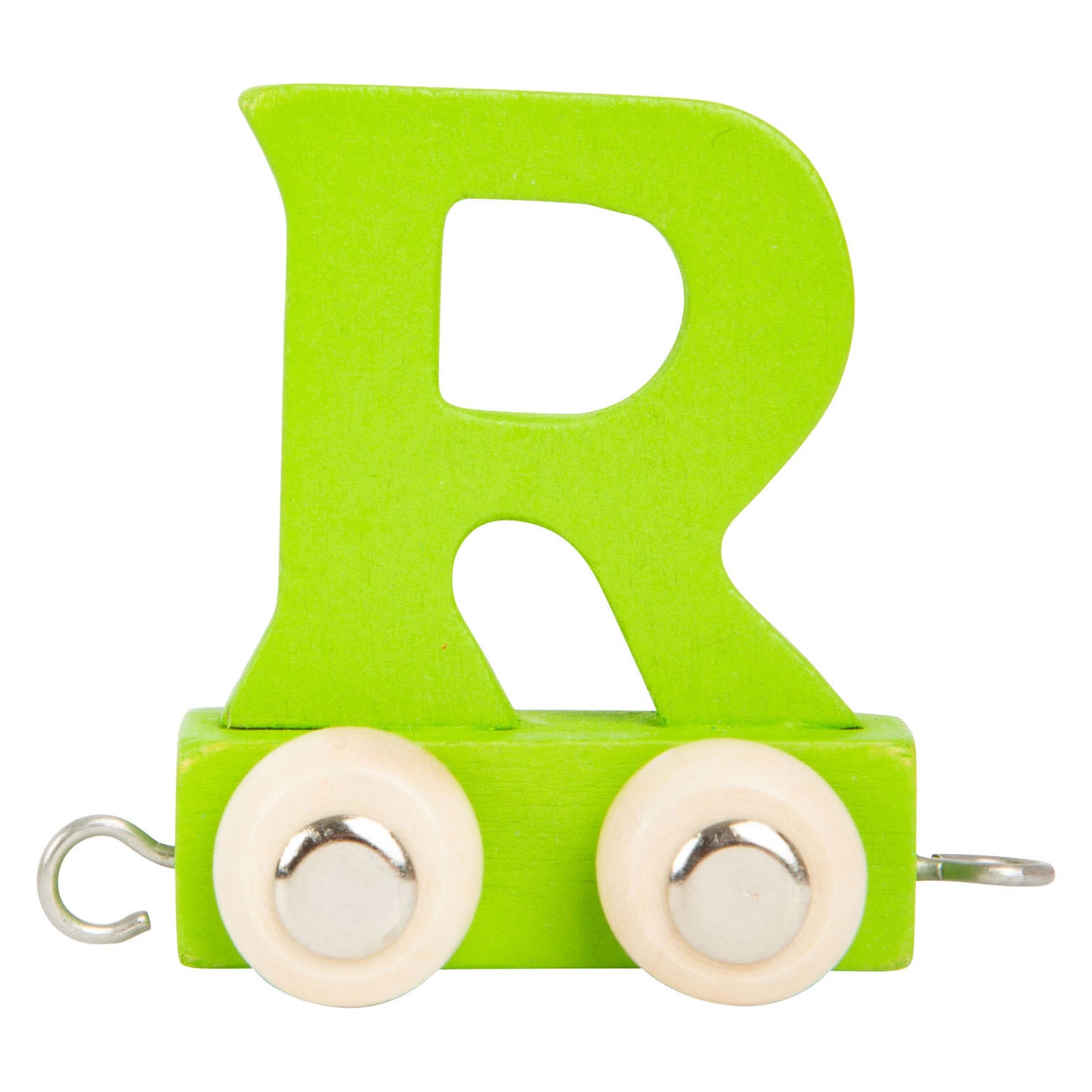 Piccole piede - Font in legno verde - R - 12 pezzi