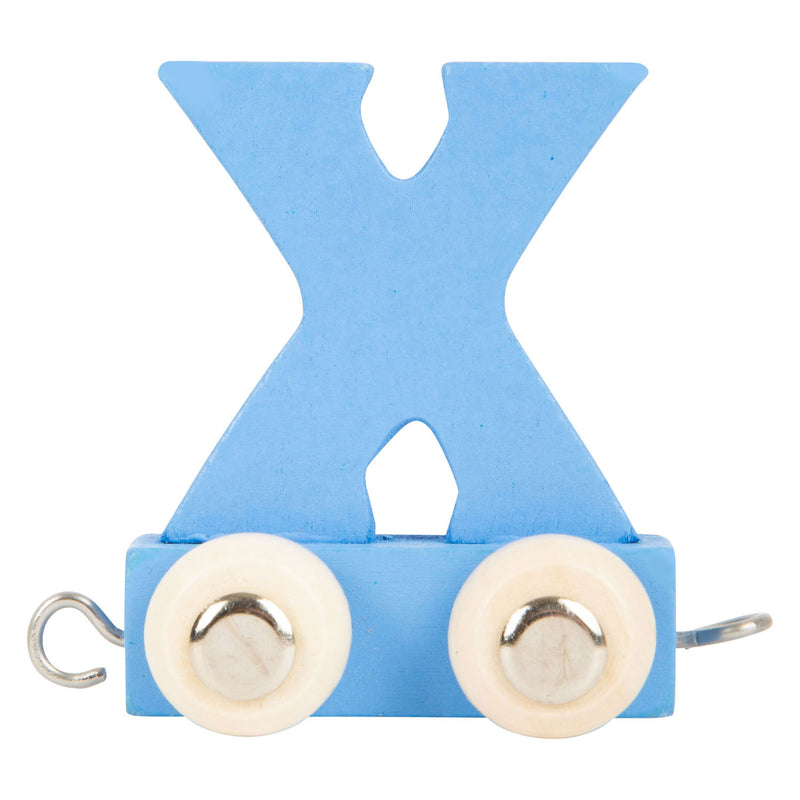 Small foot - houten lettertrein blauw - x - 12 stuks