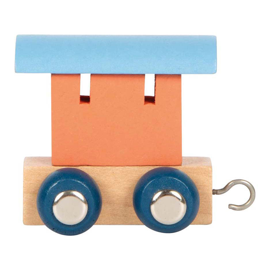 Small foot - tren de letras de madera polar - vagón salmón rosa azul - 12 piezas