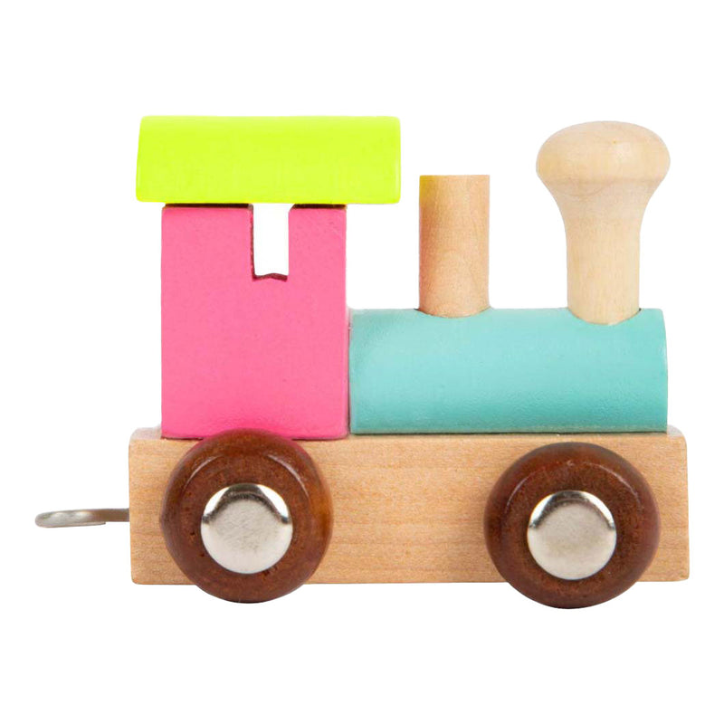 Pieno piccolo - Font in legno Colorato locomotivo - 12 pezzi