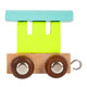 Small foot - Vagone ferroviario con lettere in legno colorato - 12 pezzi
