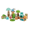 Small foot - bloques de construcción de madera amigos de la jungla fsc - 50 piezas.