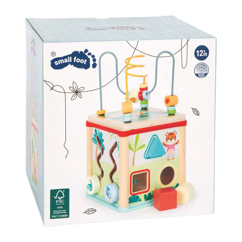 Small foot - Cubo motorio in legno fsc Jungle Friends