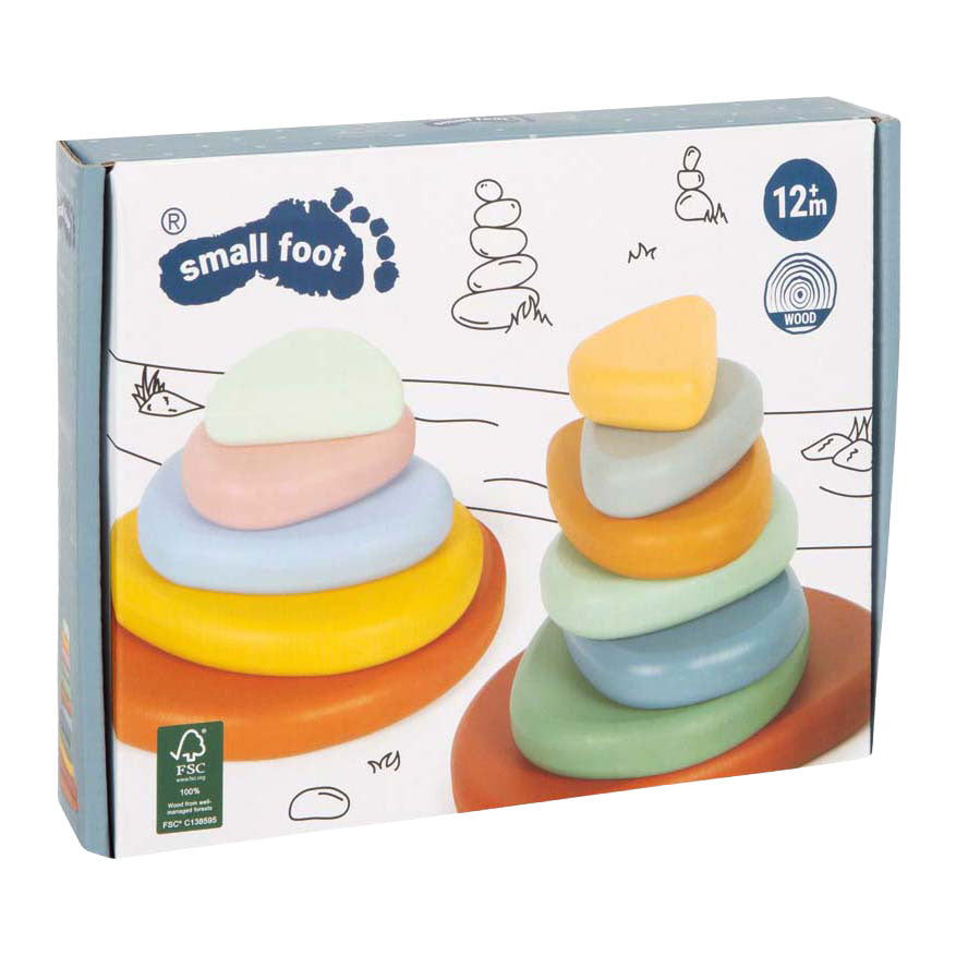 Small foot - Gioco d'equilibrio Montessori River Rocks in legno FSC