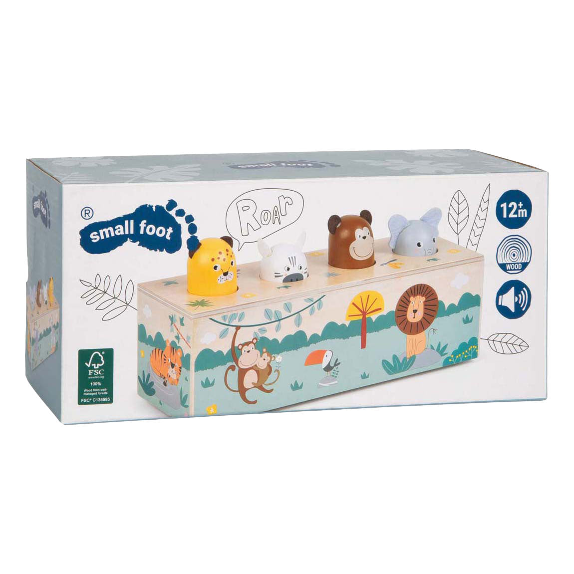 Small foot - animales danzantes de madera con sonidos safari fsc