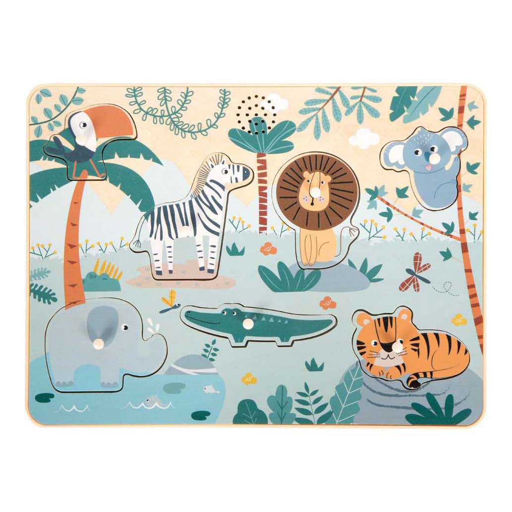 Small foot - safari de rompecabezas con sonidos de animales de madera