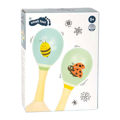 Small foot - maracas in legno tiny friends - 2 pz.