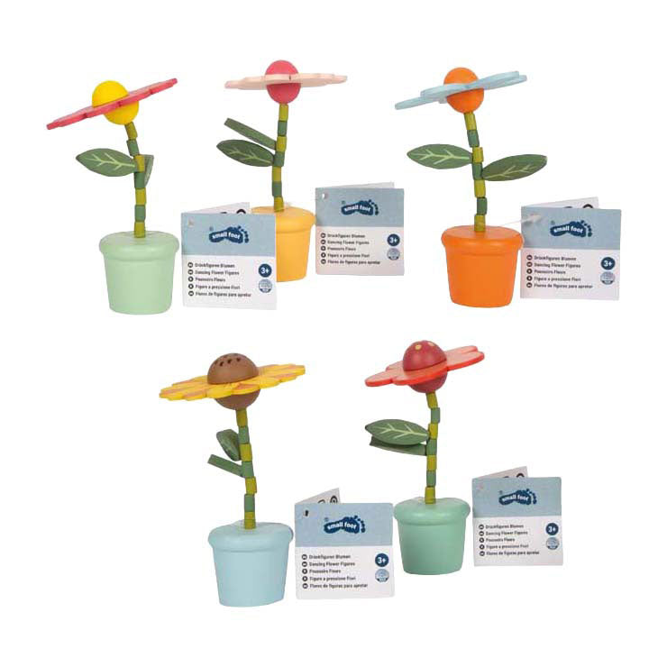 Pie pequeño - figura de madera estampada flor