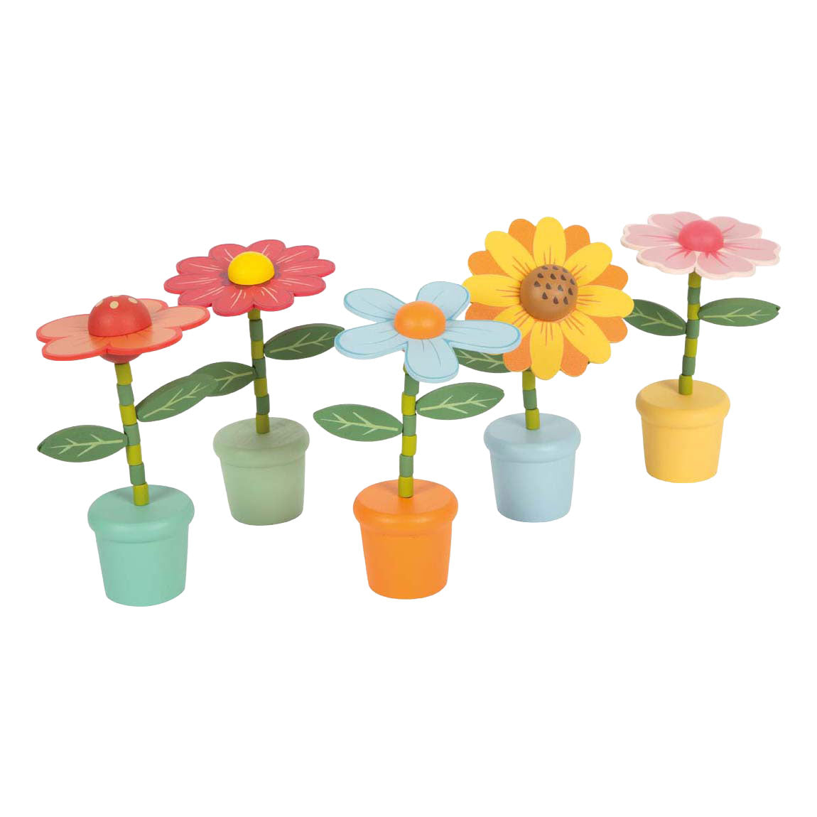 Pie pequeño - figura de madera estampada flor