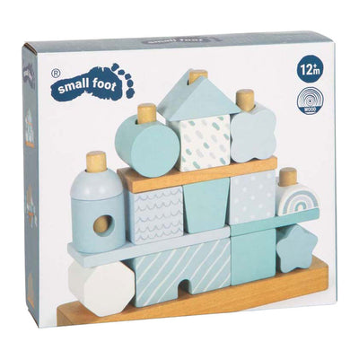 Small foot - Casetta impilabile in legno blu - 18 pz.