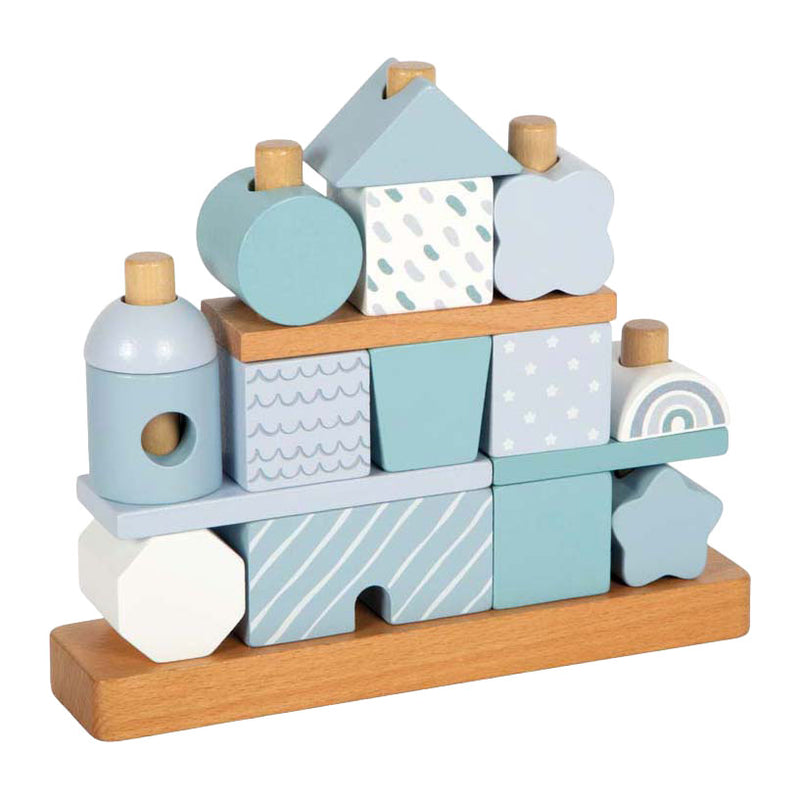 Small foot - Casetta impilabile in legno blu - 18 pz.