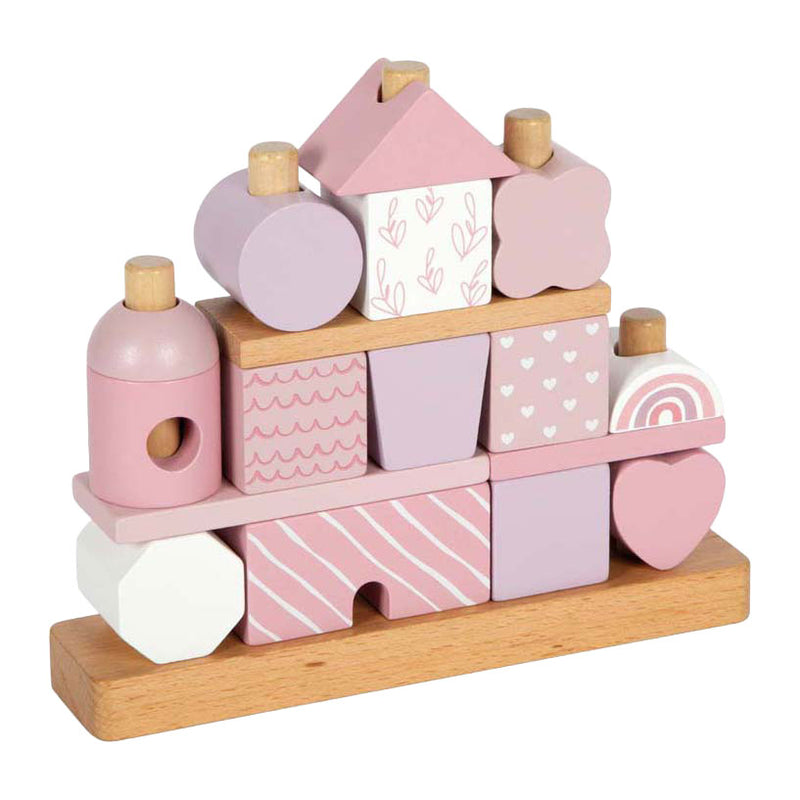 Small foot - Casetta impilabile in legno rosa - 18 pz.