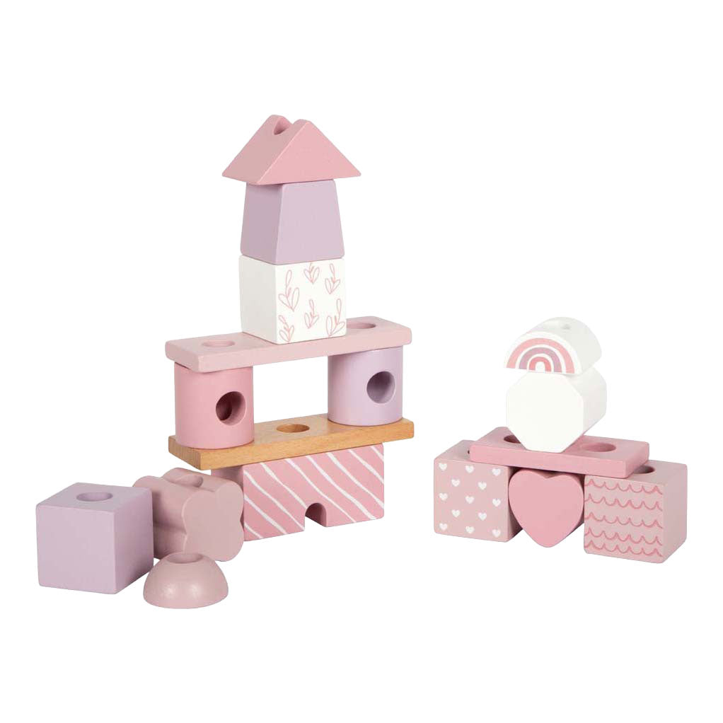 Small foot - Casetta impilabile in legno rosa - 18 pz.