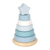 Small foot - torre impilabile in legno blu - 7 pz.