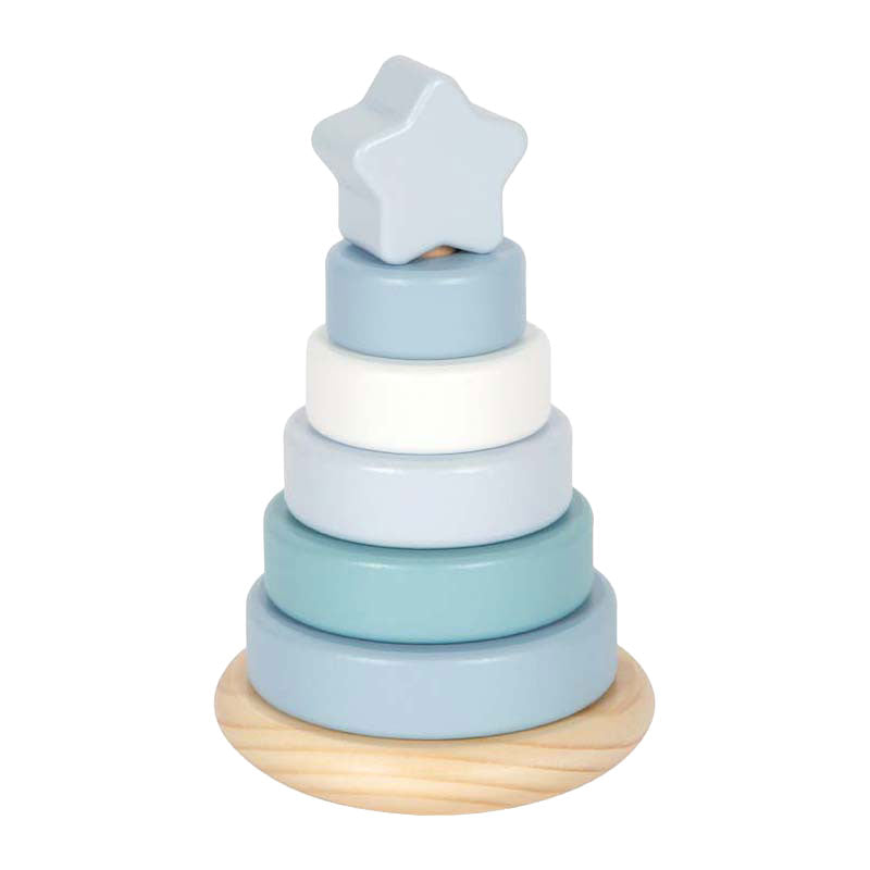 Small foot - torre impilabile in legno blu - 7 pz.