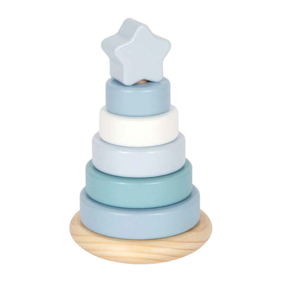 Small foot - houten stapeltoren blauw - 7dlg.