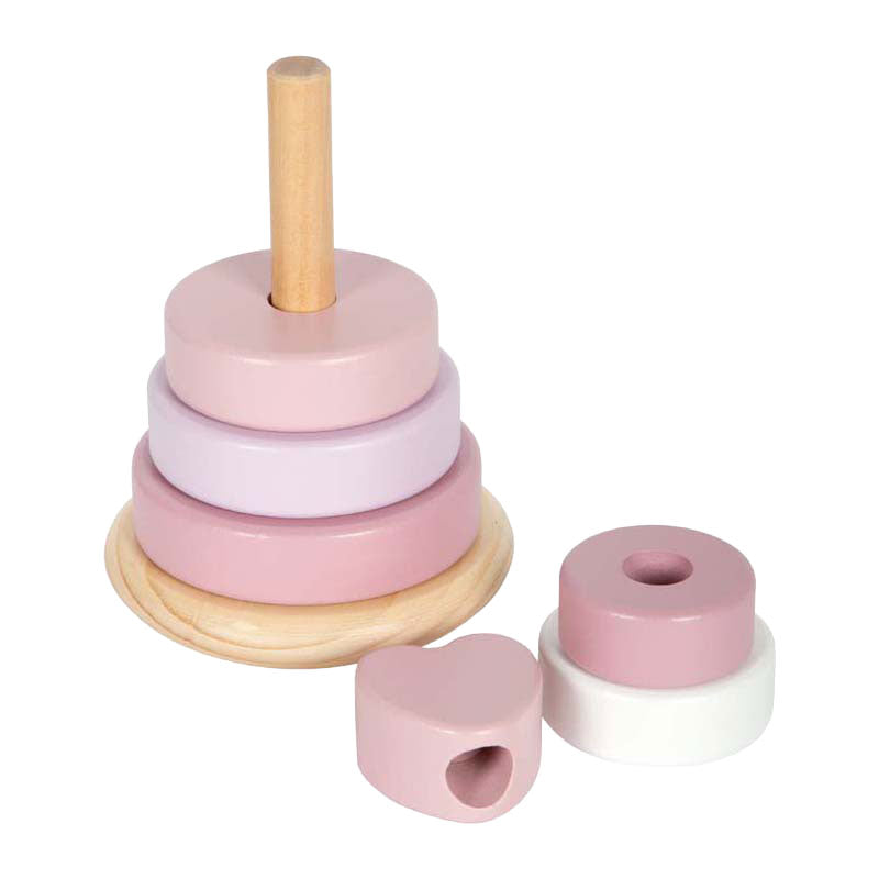 Small foot - torre impilabile in legno rosa - 7 pz.
