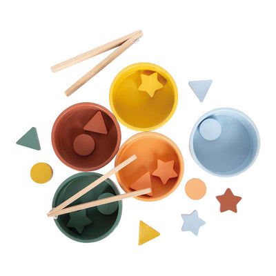 Small foot - Gioco Montessori di smistamento in legno con pinze
