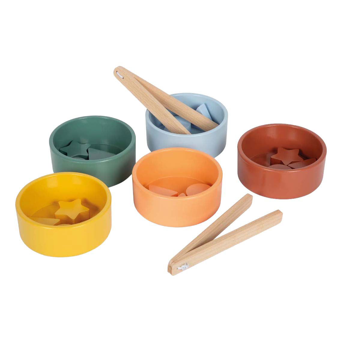 Small foot - Gioco Montessori di smistamento in legno con pinze