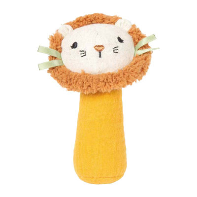 Small foot - Juguete para agarrar tela con sonajero de león pequeño