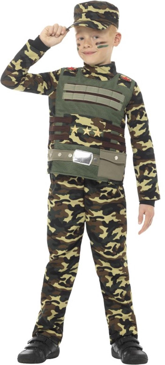 Disfraz infantil Smiffys - niños hasta 9 años - camuflaje verde militar