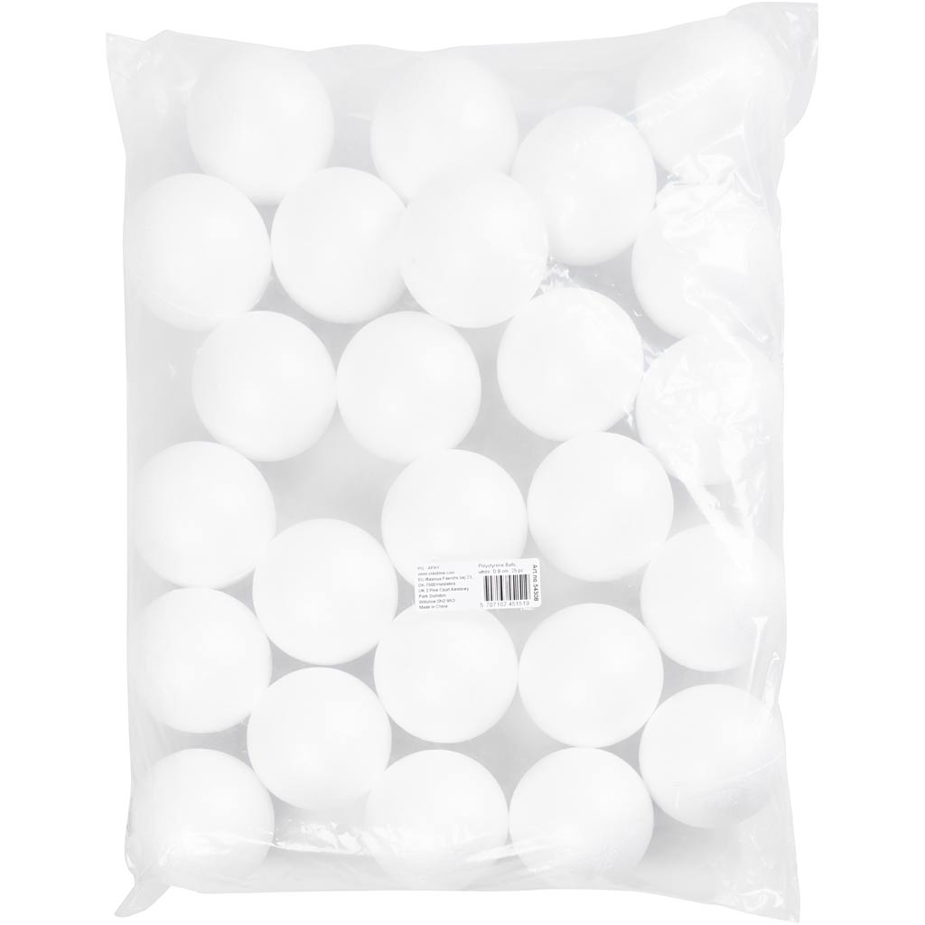Palline aziendali Creative, d 8 cm, bianche, 25 pezzi 1 scatola
