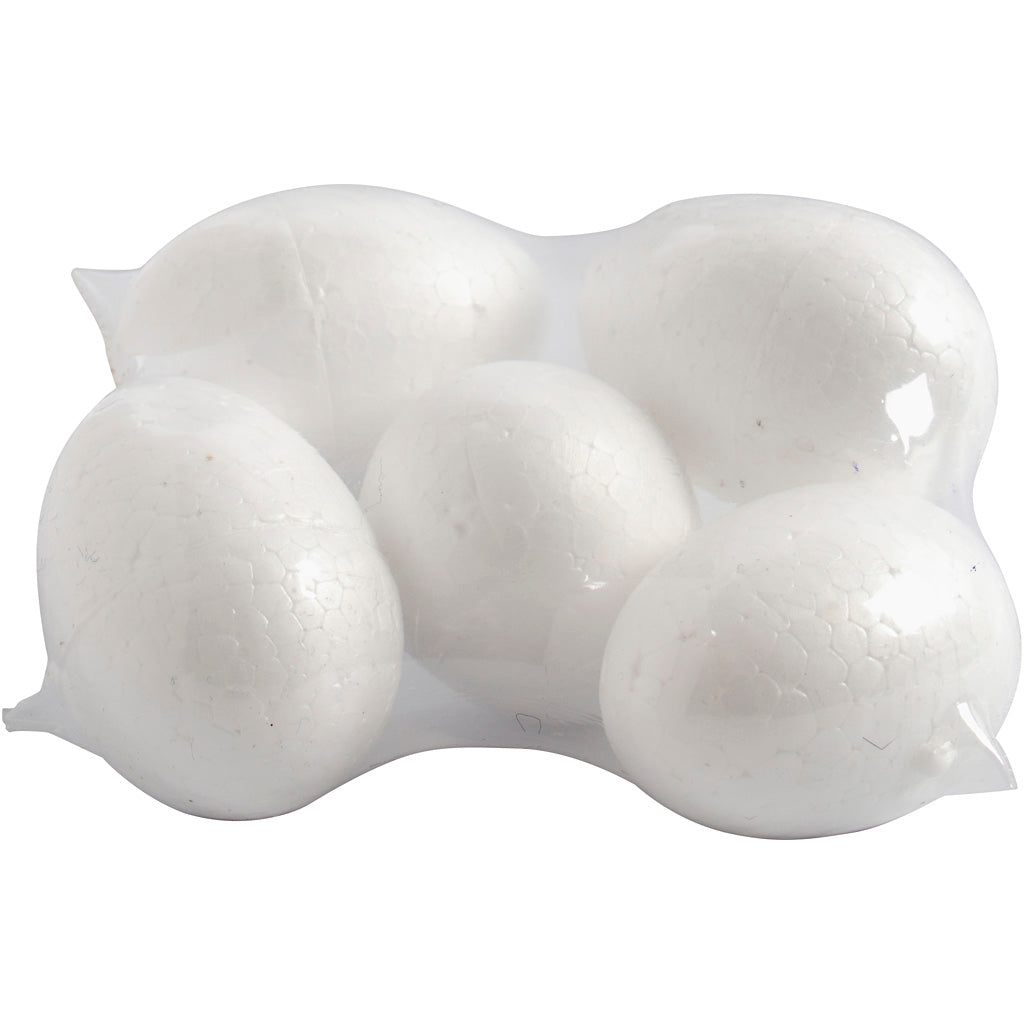 Uova Creative Company, h: 6 cm, bianco, 5 pezzi 1 scatola