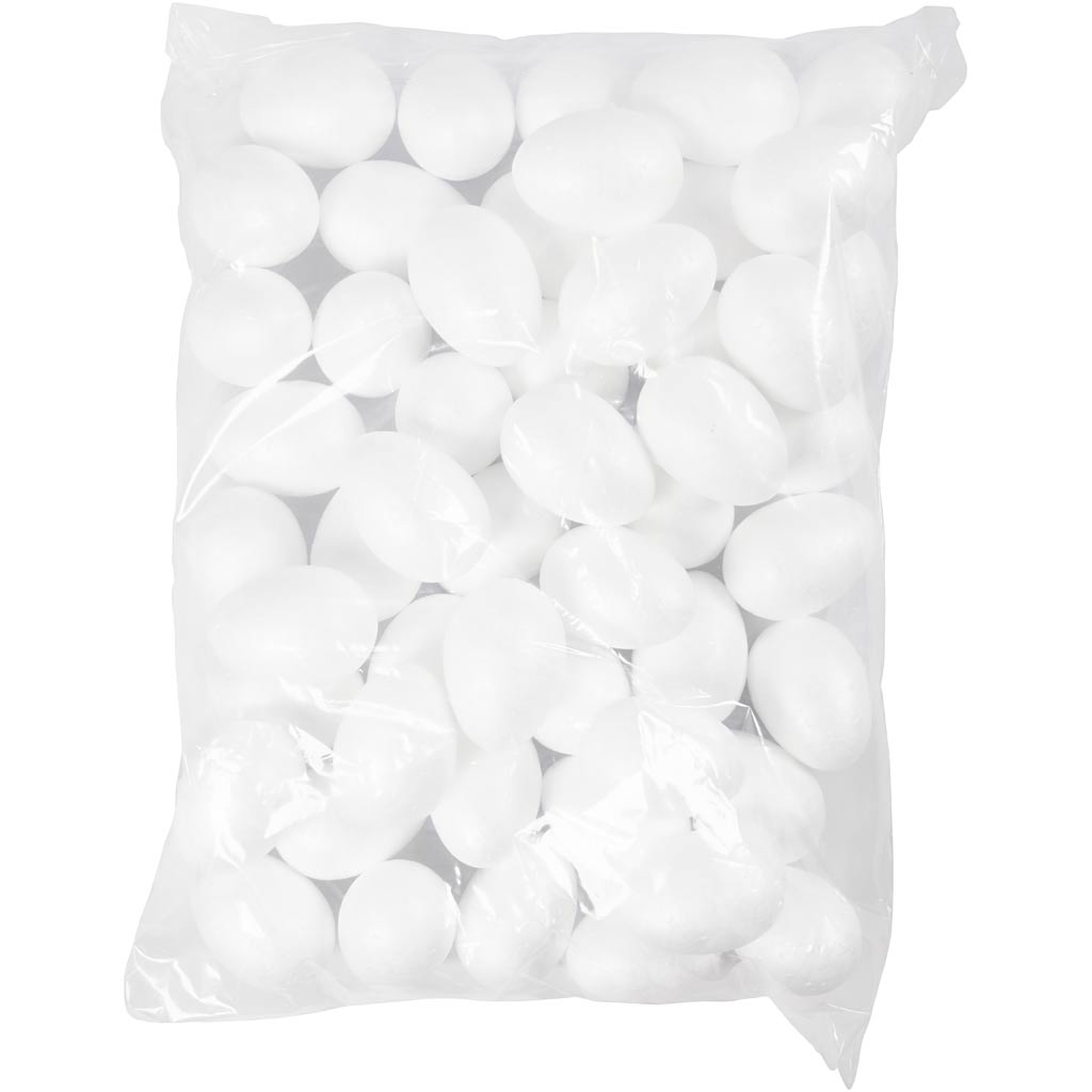 Huevos de empresa Creativ, h: 6 cm, blanco, 50 piezas 1 caja