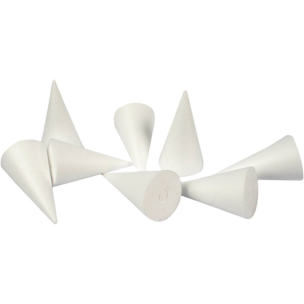 Conos de empresa Creativ, h: 11 cm, p 5,5 cm, blanco, 50 unidades 1 caja