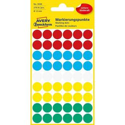 Etiquetas avery 3088 redondas 12mm surtidas
