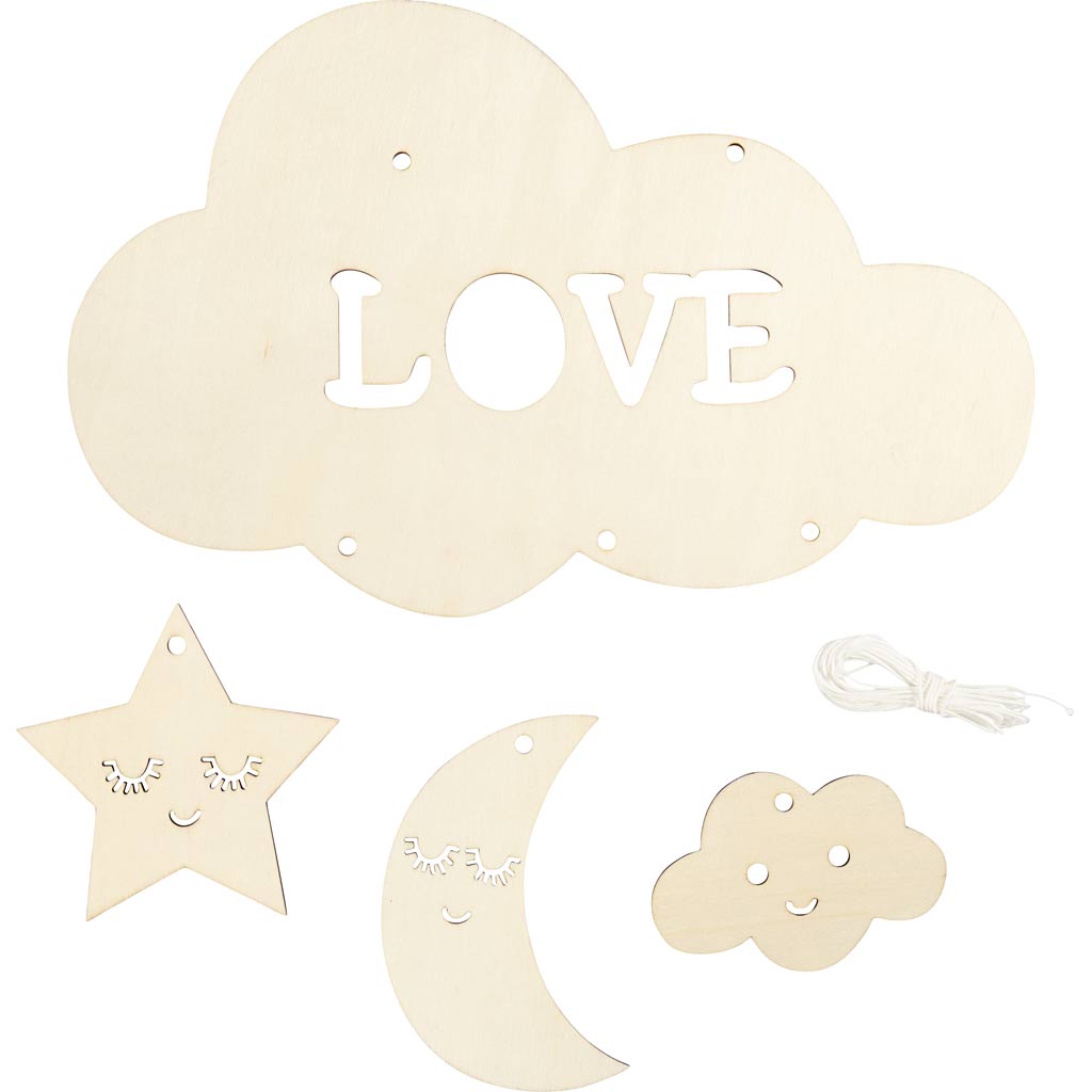 Giostrina in legno Creativ Company, albero notturno, l: 28 cm, spessore 3 mm, 1 pezzo 1 scatola