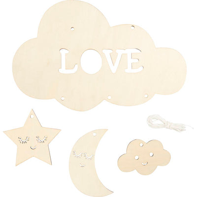 Giostrina in legno Creativ Company, albero notturno, l: 28 cm, spessore 3 mm, 1 pezzo 1 scatola