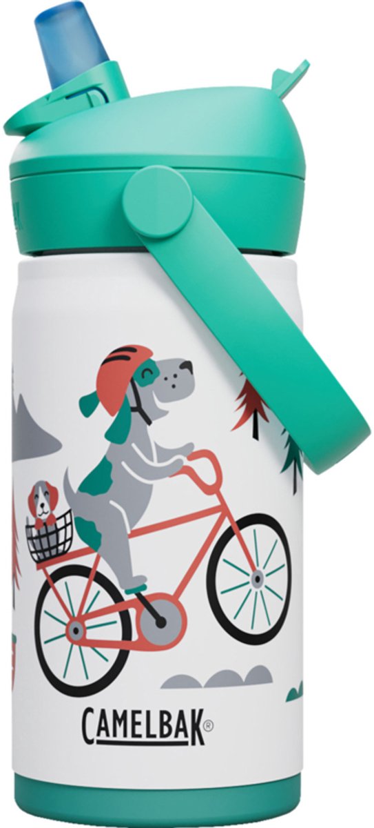 Borraccia Camelbak Thrive Flip con cannuccia per bambini - 350 ml - acciaio inossidabile - con cannuccia - borraccia isolante - bianca