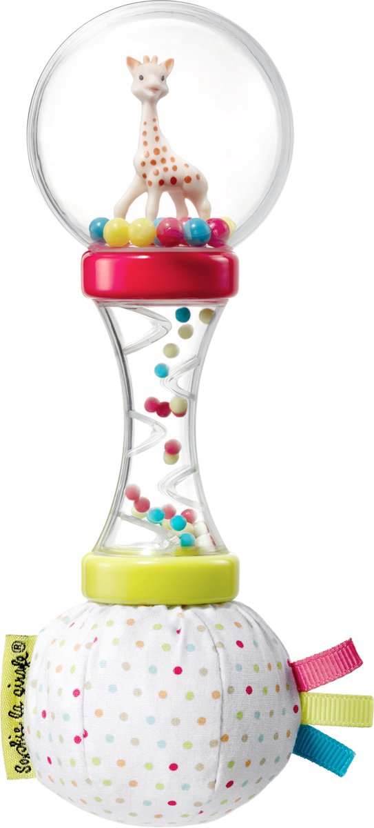 Sonaglio morbido con maracas Sophie la giraffa - giocattoli per bambini - regalo di maternità - regalo per baby shower - in confezione regalo bianca rossa - a partire da 3 mesi - 6x6x17 cm
