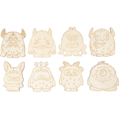 Creativ company figure in legno, campioni, h: 12,4 cm, spessore 3 mm, 24 pezzi 1 scatola