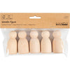Figura de madera Creativ Company, ovalada, h: 6 cm, 5 piezas 1 caja