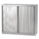Roldeurkast laag staal 100x43x103cm zilver 1 legbord