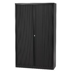 Roldeurkast hoog staal 100x43x198cm zwart 4 legborden
