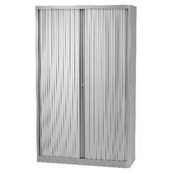 Armadio con ante a rulli alto in acciaio 100x43x198 cm argento 4 ripiani