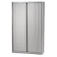 Armadio con ante a rulli alto in acciaio 100x43x198 cm argento 4 ripiani