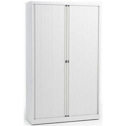 Armadio con ante a rulli alto in acciaio 100x43x198 cm bianco 4 ripiani