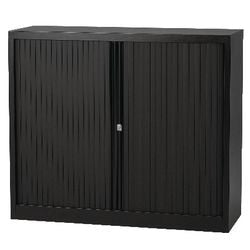 Mobile con anta a rulli basso bisley acciaio 120x43x103cm nero 1 ripiano