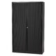 Armadio con ante a rulli alto in acciaio 120x43x198 cm nero 4 ripiani