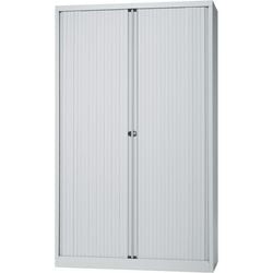 Mobile alto con ante a rulli bisley 120x43x198 cm grigio chiaro 4 ripiani