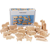 Creativ company animales de madera, granja y safari, h: 3-14,5 cm, grosor 2 cm, 44 piezas 1 caja